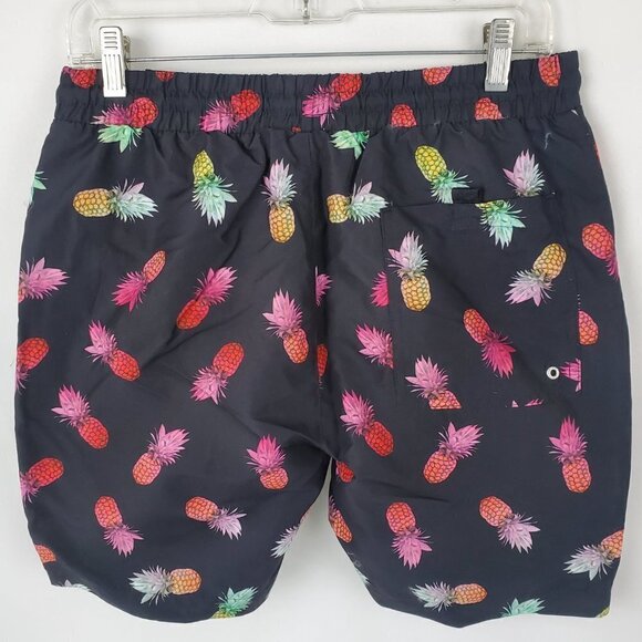 NWT 360 Surf Men's Beach Shorts Black w/ Pineapples Recycled Poly - Picture 5 of 9